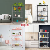 Origami 4 Tier Multipurpose Folding Storage Rack with Wheels, 3 Pack, Gray - 414442