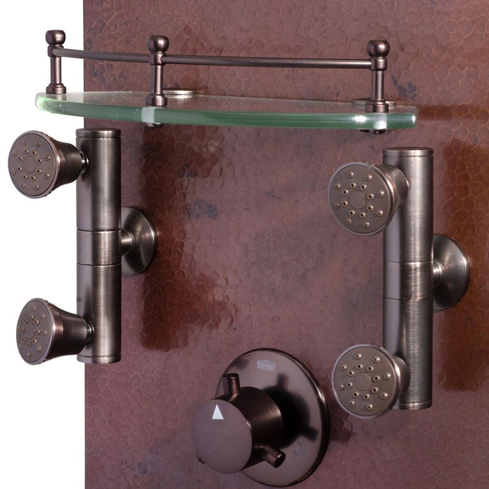 Pulse Showerspas Hammered Copper Orb Shower Panel - Mojave Showerspa 1016