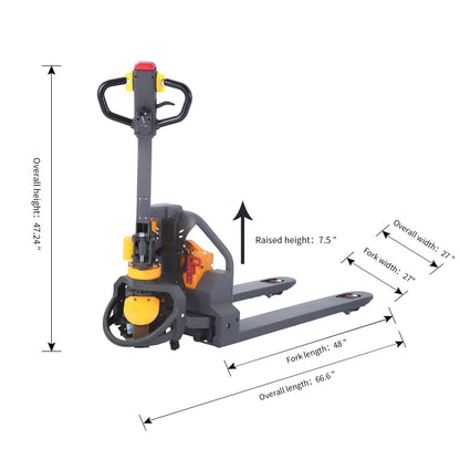 Apollolift  Lithium Battery 3300Lbs Full Electric Pallet Jack Electric Forklift 48" x27" - A-1018 - Backyard Provider