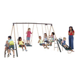 XDP Recreation Crestview Outdoor Swing Set w/ Slide, Glider, 3 Swings, & See Saw - 102127