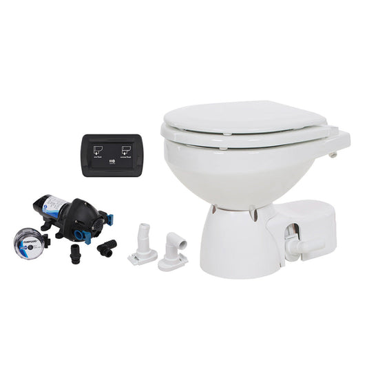 Jabsco Quiet Flush E2 Raw Water Toilet Compact Bowl - 24V - Soft Close Lid  - CWR-102564