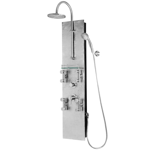 Pulse Showerspas Hammered Brushed Aluminum Shower Panel - Vaquero Showerspa - 1027