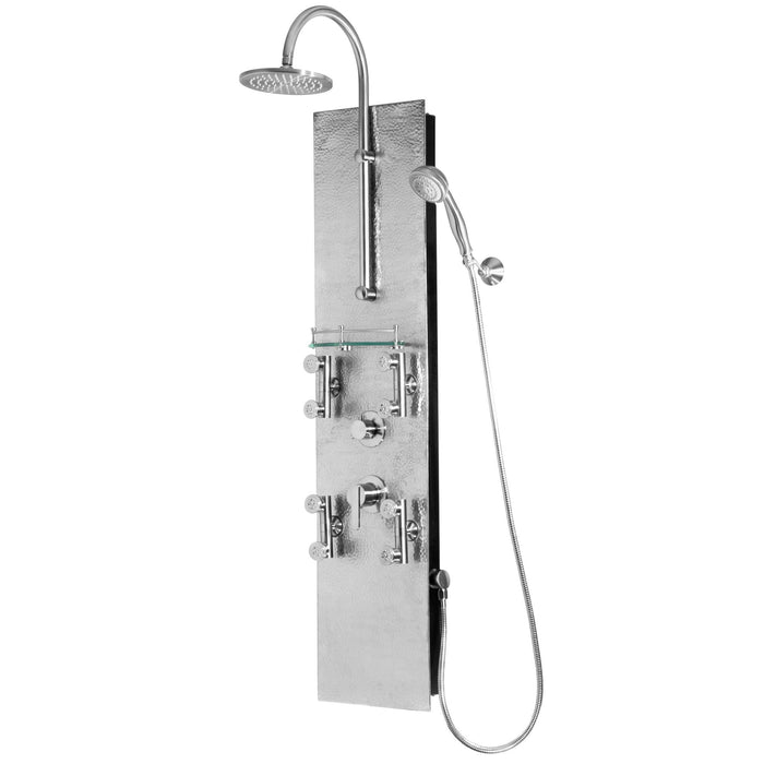 Pulse Showerspas Hammered Brushed Aluminum Shower Panel - Vaquero Showerspa - 1027