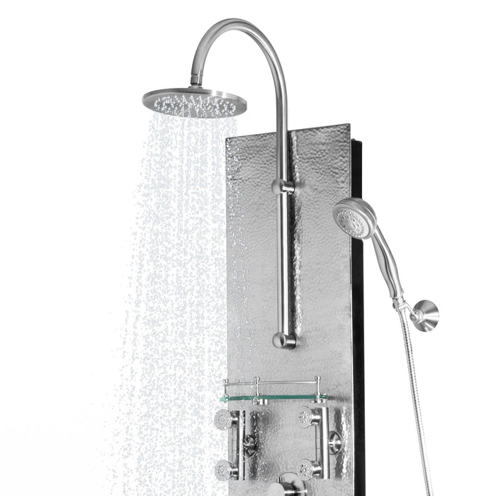 Pulse Showerspas Hammered Brushed Aluminum Shower Panel - Vaquero Showerspa - 1027