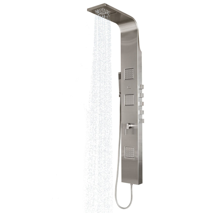 Pulse Showerspas Matte Brushed Stainless Steel Shower Panel - Waimea Showerspa - 1034