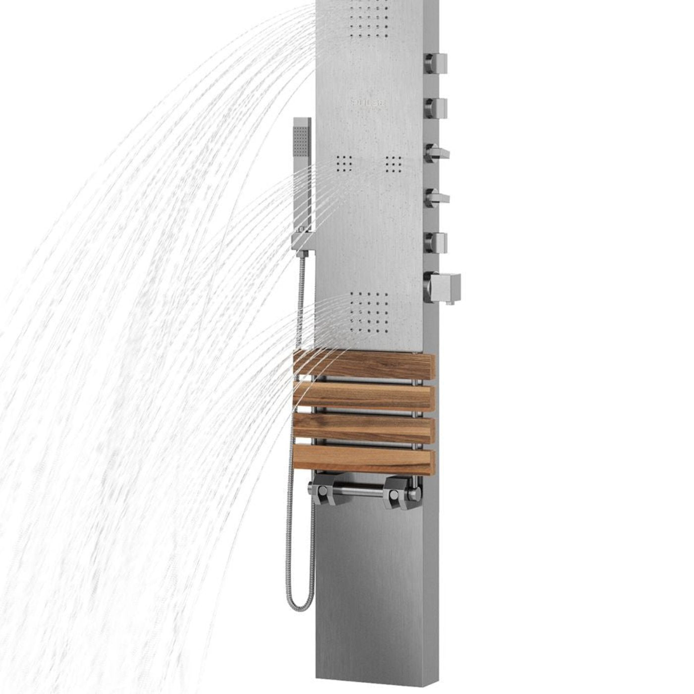 Pulse Showerspas Matte Brushed Stainless Steel Shower Panel - Oahu Showerspa 1035