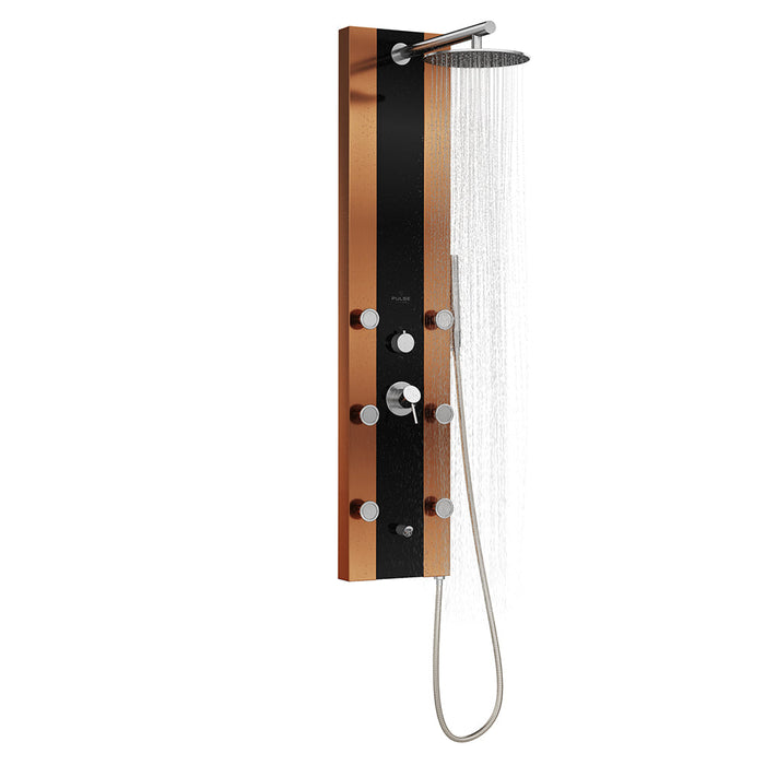 Pulse Showerspas Black Glass Shower Panel - Rio Showerspa -1049B-BN