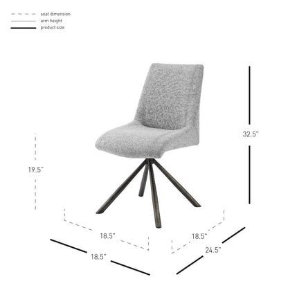 New Pacific Direct Viona Fabric Swivel Dining Side Chair (Seat), (Set of 2) 1060019-218 - 1060019-218