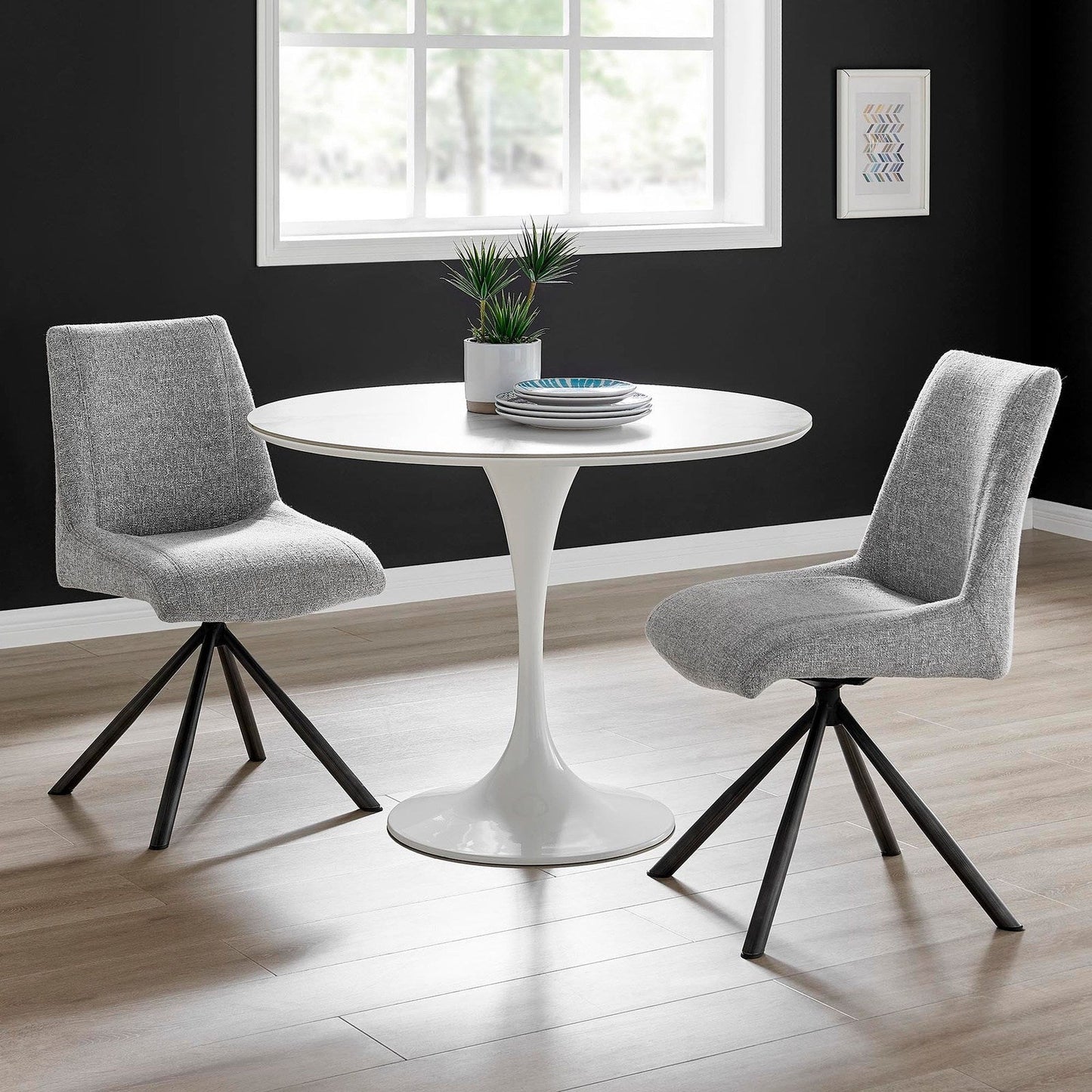 New Pacific Direct Viona Fabric Swivel Dining Side Chair (Seat), (Set of 2) 1060019-218 - 1060019-218