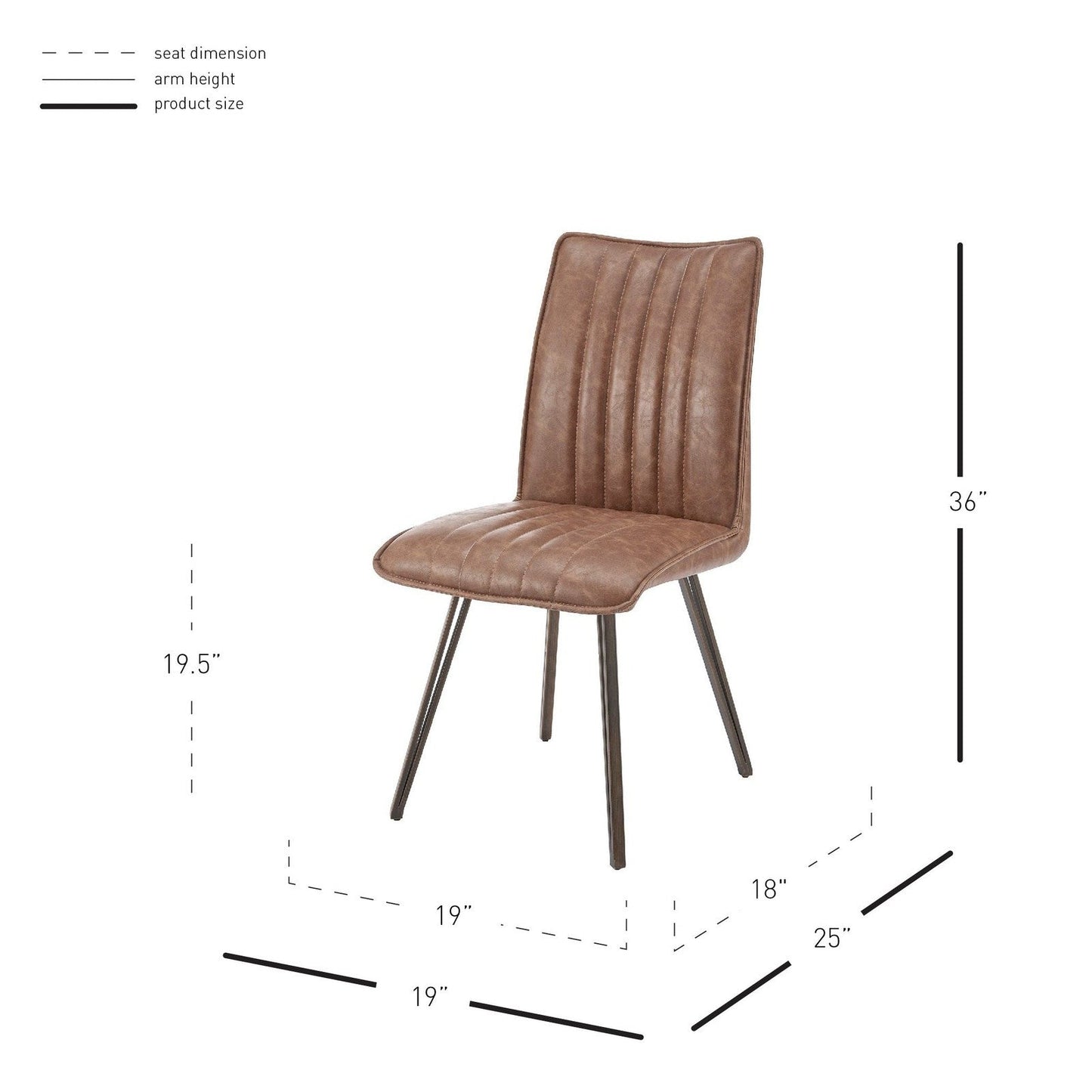 New Pacific Direct Reino PU Dining Side Chair, (Set of 2)  - 1060024-215