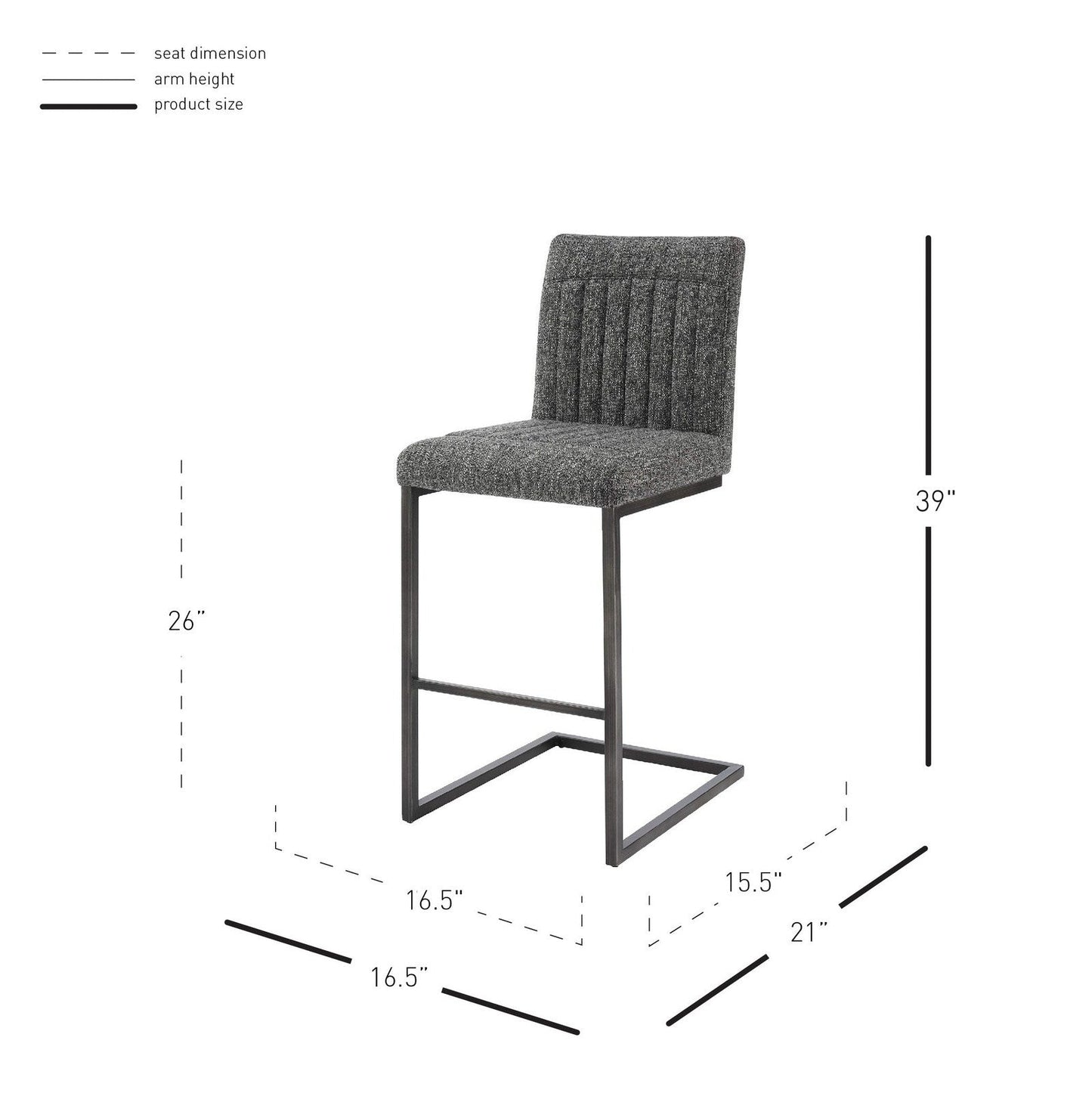 New Pacific Direct Ronan Fabric Counter Stool, (Set of 2) -  1060028-219