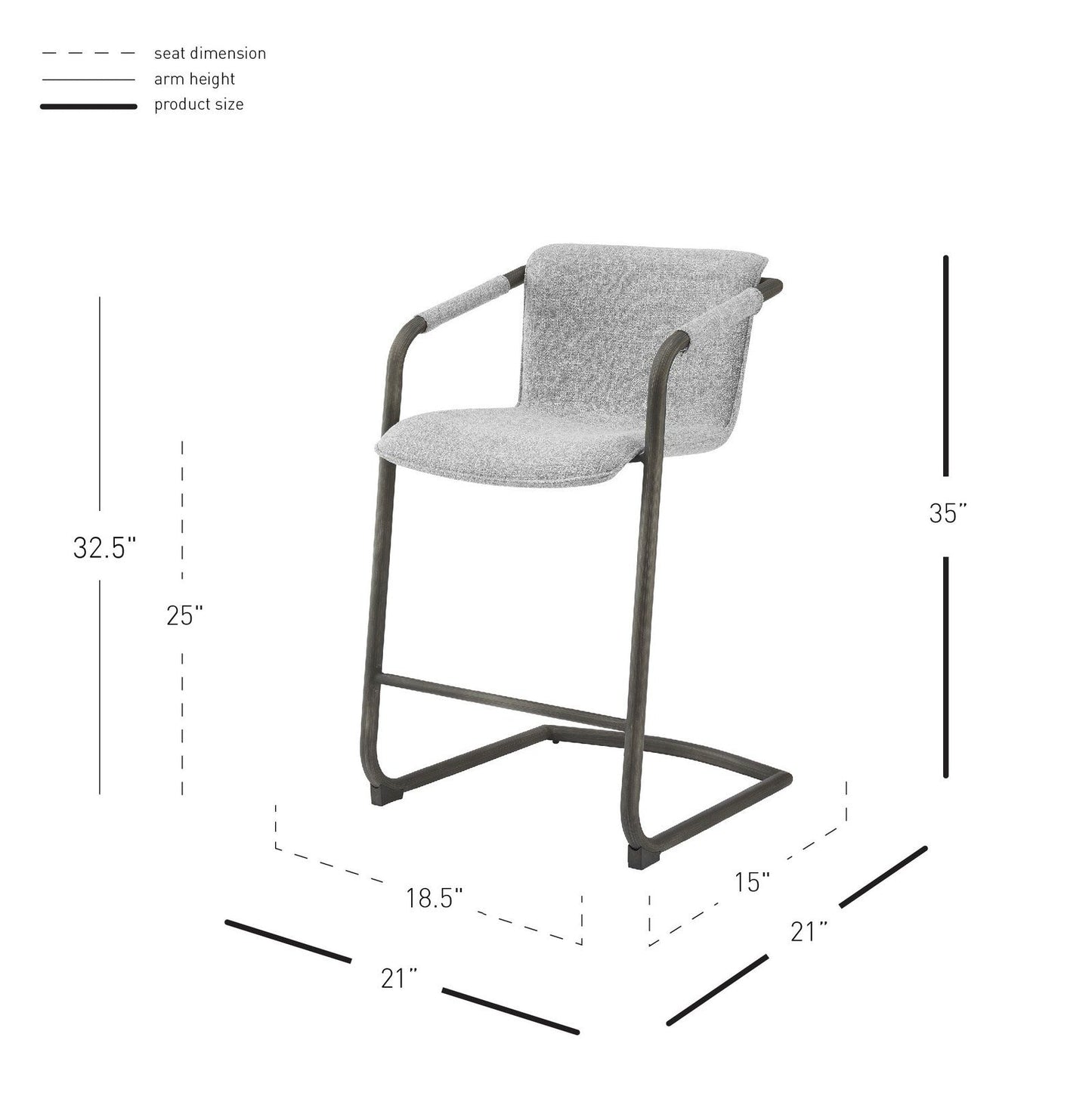 New Pacific Direct Indy Fabric Counter Stool, (Set of 2) 1060030-218 - 1060030-218