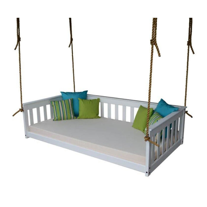 A&L Furniture Versaloft Mission Style Hanging Day Bed with Ropes - Twin & Full Size - Pine