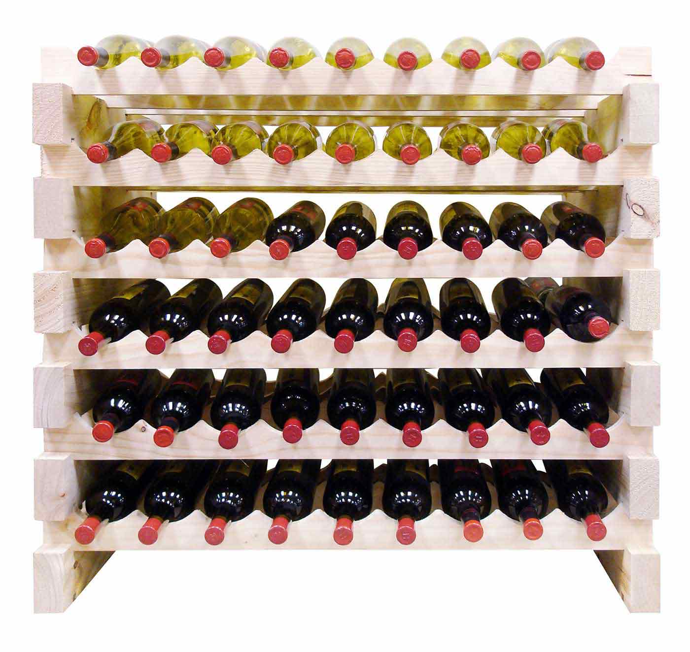 Vinotemp 108 Bottle Double Modular Wine Rack (Natural) - EP-4472-108