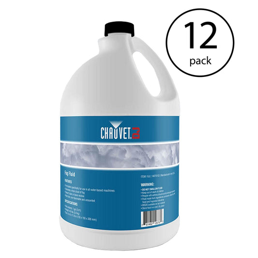 Chauvet DJ 1 Gal Bottle Fog Smoke Juice Fluid for Fog Machines | FJU (12 Pack) - 109228