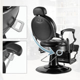 OmySalon BC1101 Vintage Style Heavy Duty Hydraulic Recline Barber Chair - G59000066+G59000068