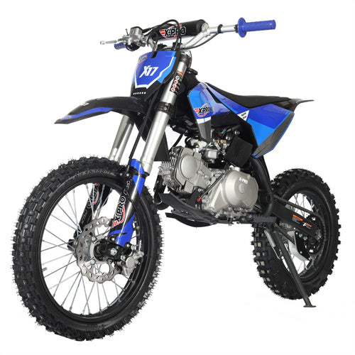 X-PRO X17 125cc Dirt Bike with Automatic Transmission, Electric Start, Big 17"/14" Tires - DB-K021-Blue