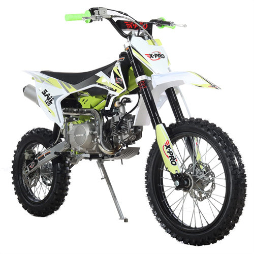 X-PRO Sail 125cc Dirt Bike with 4-Speed Manual Transmission, Kick Start, Big 17"/14" Tires! Zongshen Brand Engine - DB-H05-Green