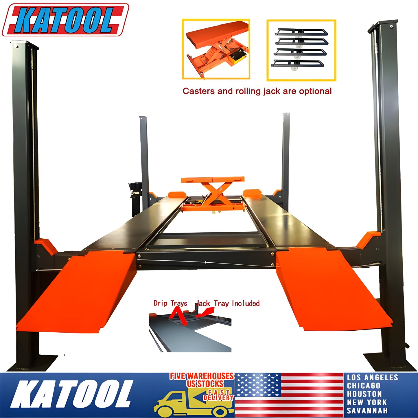Katool Four Post Vehicle Lift 11,000lbs - KT-4H110