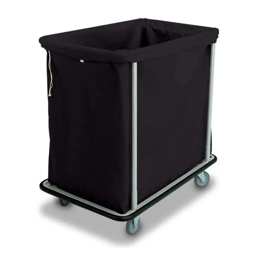 Forbes Industries 1112-B 38.50" Laundry Cart, H.D. Cloth Bag in Black, 12-Bushel, 4" Gray Wheels - 1112-B
