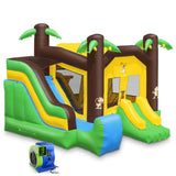 Commercial Jungle Bounce House with Blower and Slide by Inflatable HQ - Backyard Provider