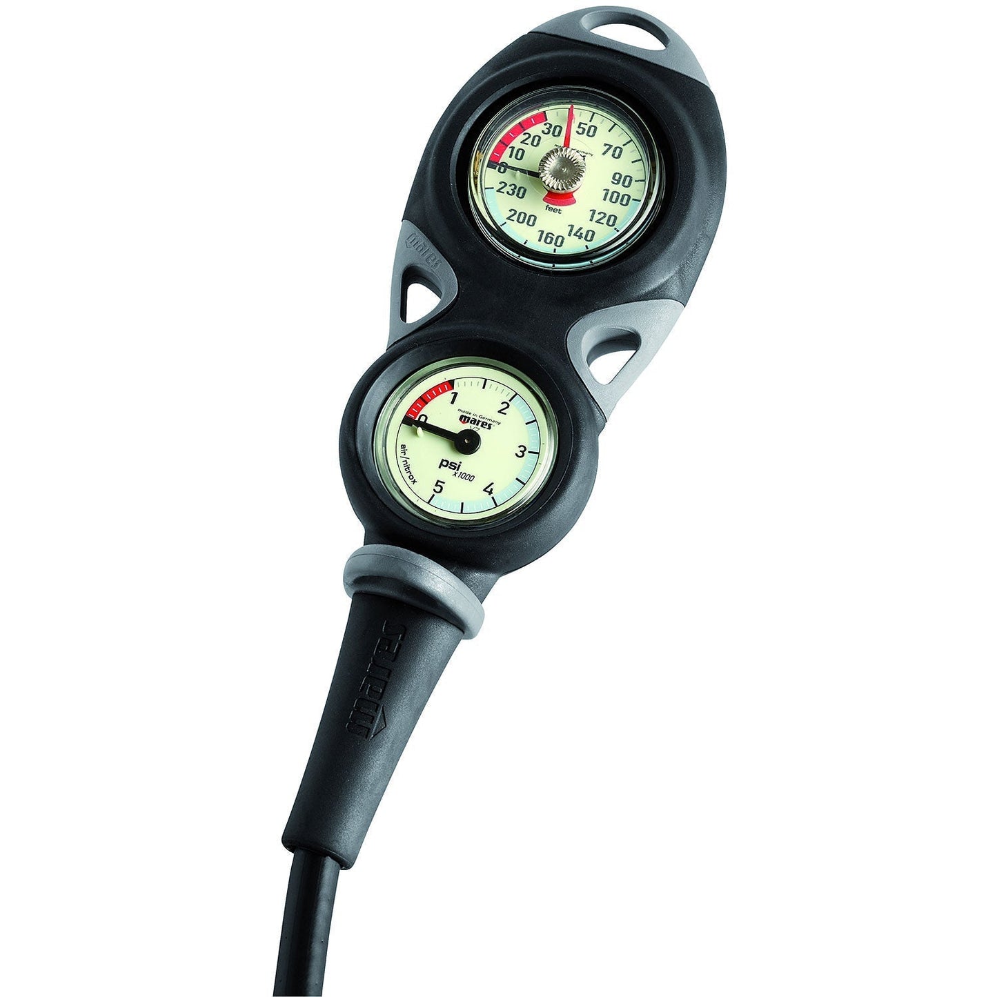 Mares Mission 2 Scuba Diving Console - Imperial Scuba Tank Pressure and Depth Gauge - 150231-A-1