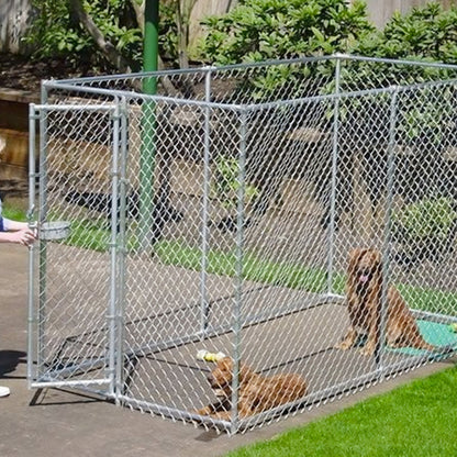 Lucky Dog Adjustable 10' x 5' x 6' Heavy Duty Chain Link Dog Kennel Enclosure - 117259