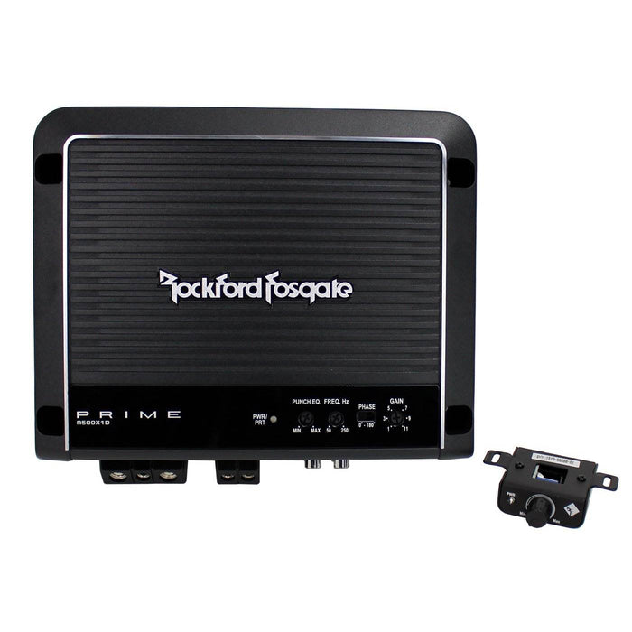 Rockford Fosgate 500 Watt Mono D Power Car Audio Amplifier with Remote 4 Pack - 117605