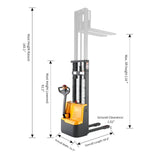 Apollolift Powered Forklift Full Electric Walkie Stacker 3300lbs Cap. Fixed Legs.118" Lifting A-3034 - Backyard Provider