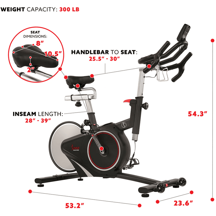 Sunny Health & Fitness Belt Drive Magnetic Indoor Cycling Bike