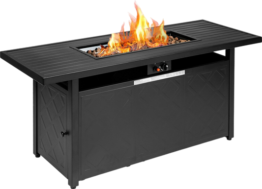 Costway Fire Pit Table with Lid 57" 50,000 BTU Propane Gas New - NP10210US-BK