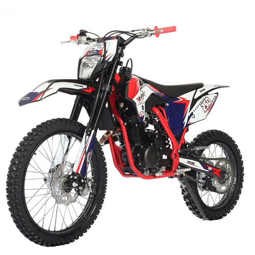 X-PRO Titan 250cc Dirt Bike with LED Headlight, 5-Speed Manual Transmission, Electric/Kick Start! Big 21"/18" Wheels! Zongshen Brand Engine - DB-K018