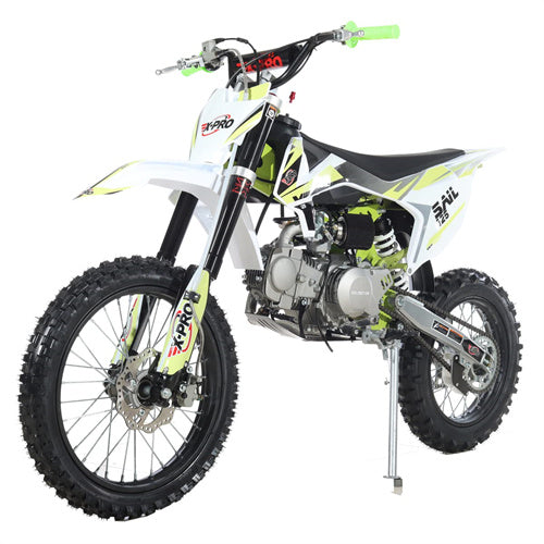 X-PRO Sail 125cc Dirt Bike with 4-Speed Manual Transmission, Kick Start, Big 17"/14" Tires! Zongshen Brand Engine - DB-H05-Green