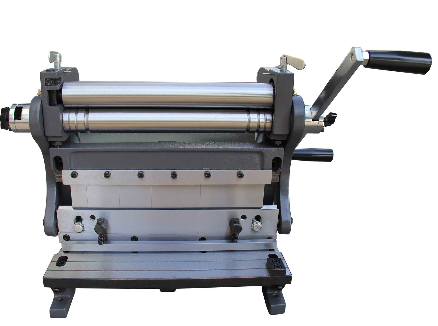 Kaka industrial Sheet Metal Brake 3-In-1/12, 12-Inch Combination Sheet Metal Brake, Shear Press Brake 20-Gauge Capacity, Shears and Slip Roll Machine for Shear Bending Rolling, Brake Shear Roll Machine - 171001