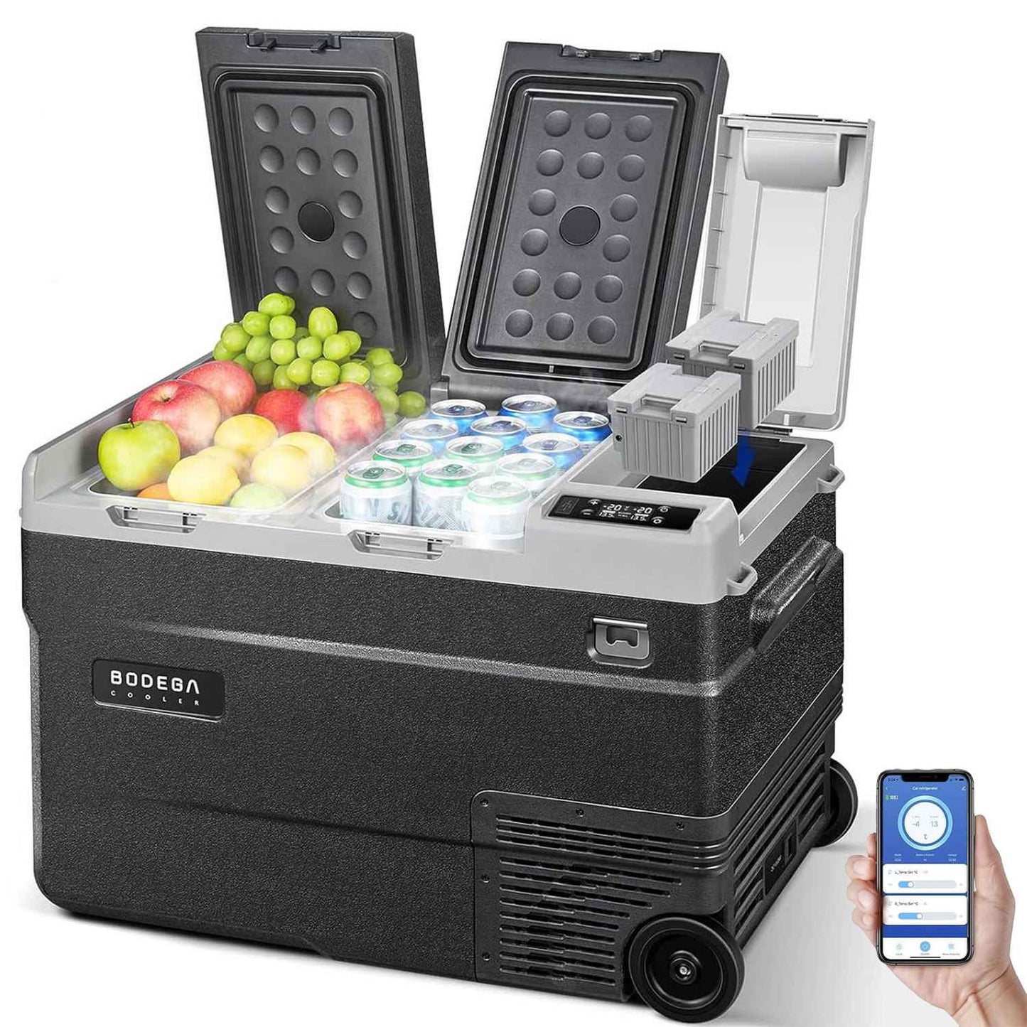 BODEGACOOLER 12 Volt Car Refrigerator Dual Zone Dual Doors 36QT - WD35