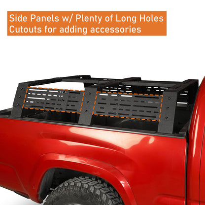 12.2" High Overland Bed Rack Fits Toyota Tacoma & Tundra 6' Bed - Hooke Road - HE.9907-S