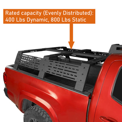 12.2" High Overland Bed Rack Fits Toyota Tacoma & Tundra 6' Bed - Hooke Road - HE.9907-S