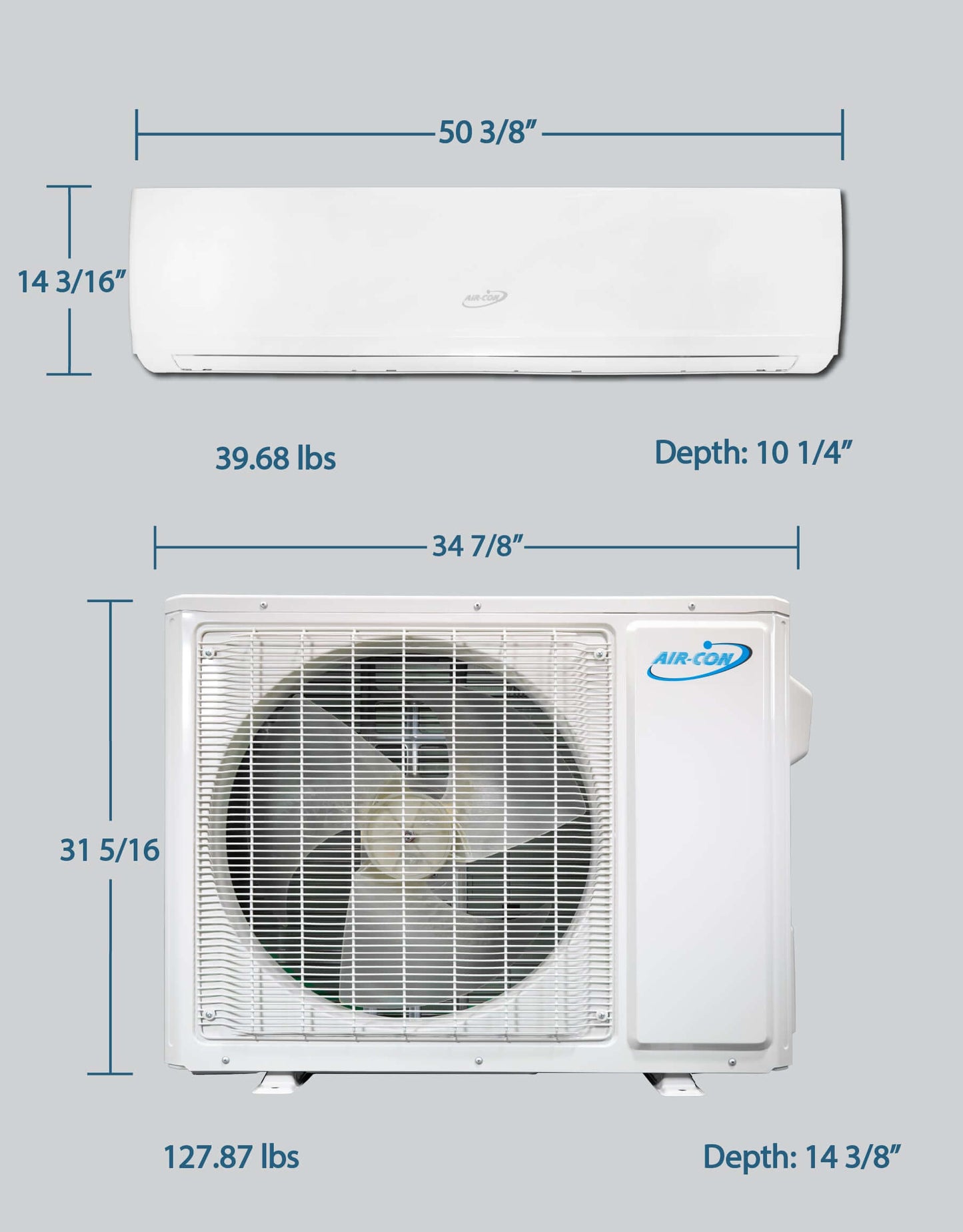 Air-Con Eclipse Series 30000 BTU 18.9 SEER Ductless Mini Split Air Conditioner 15ft Lineset & Wiring - ASPCI/EM4H4S30