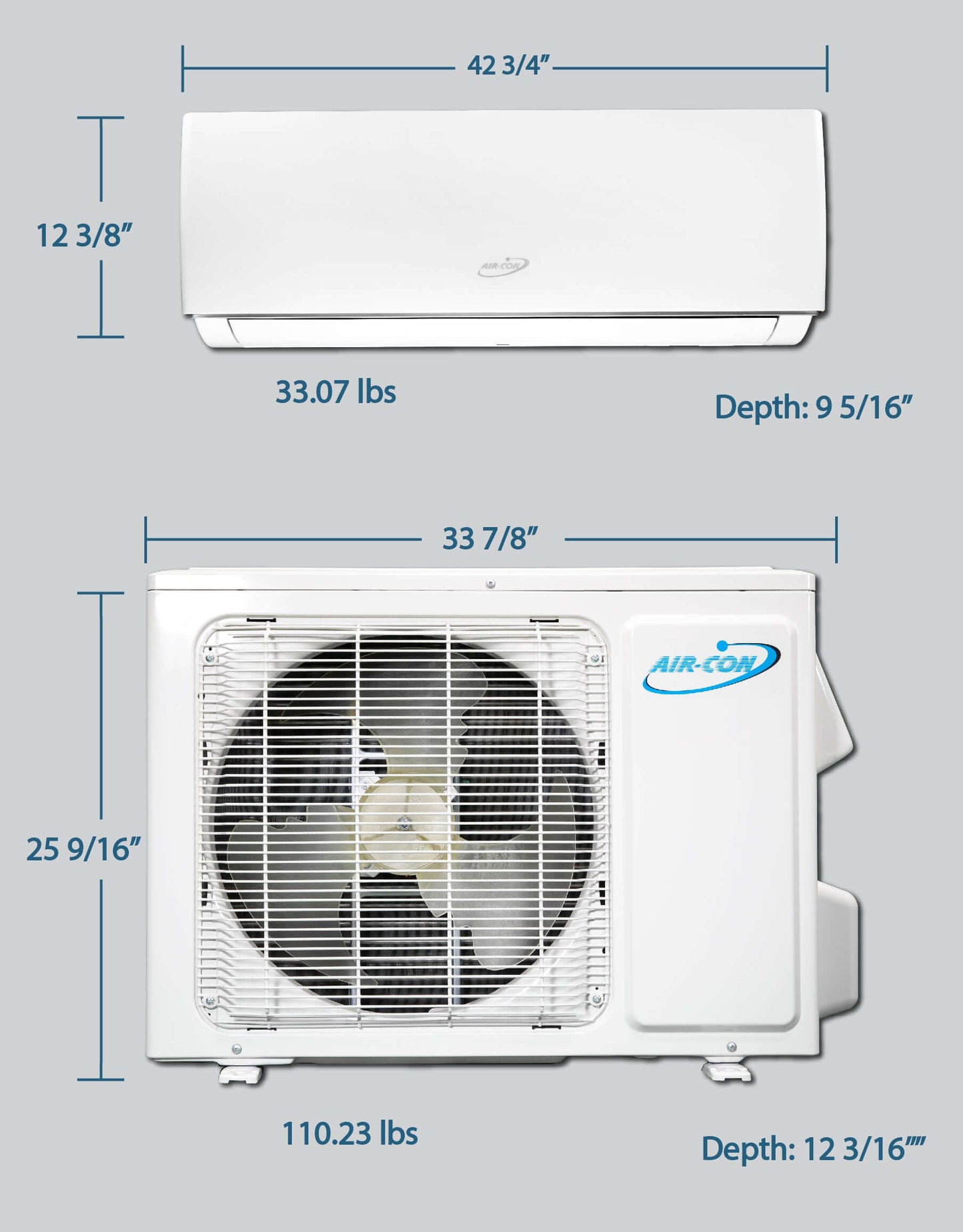 Air-Con Serene Series 24000 BTU 18 SEER Mini Split Air Conditioner 15ft Lineset & Wiring - ASRCI/EM4H4S24