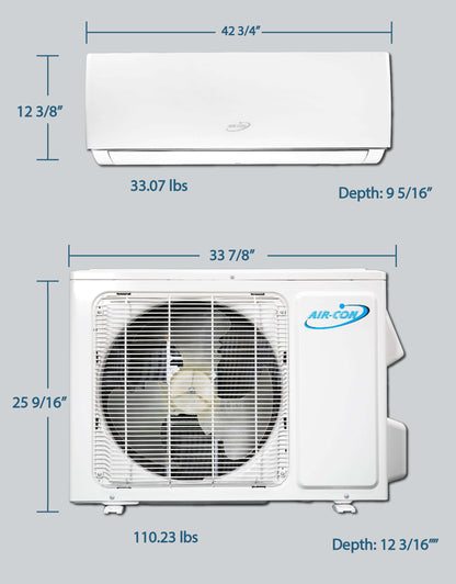 Air-Con Serene Series 24000 BTU 18 SEER Mini Split Air Conditioner 15ft Lineset & Wiring - ASRCI/EM4H4S24
