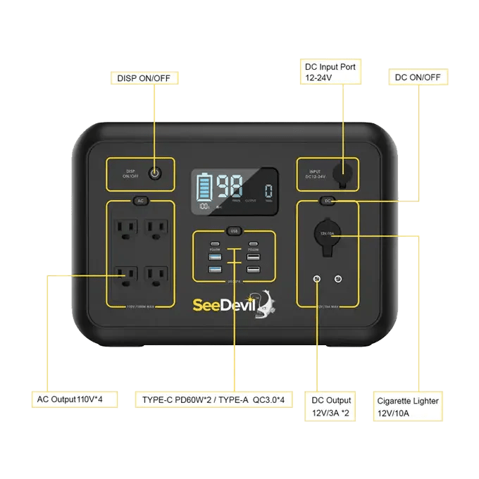 SeeDevil 1200W 1132Wh Portable Power Station