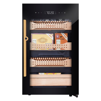 Afidano 850 Count Cigar Humidor Cabinet Exterior in Steel, Temperature and Humidity Control with Touch Panel - CH-120AH