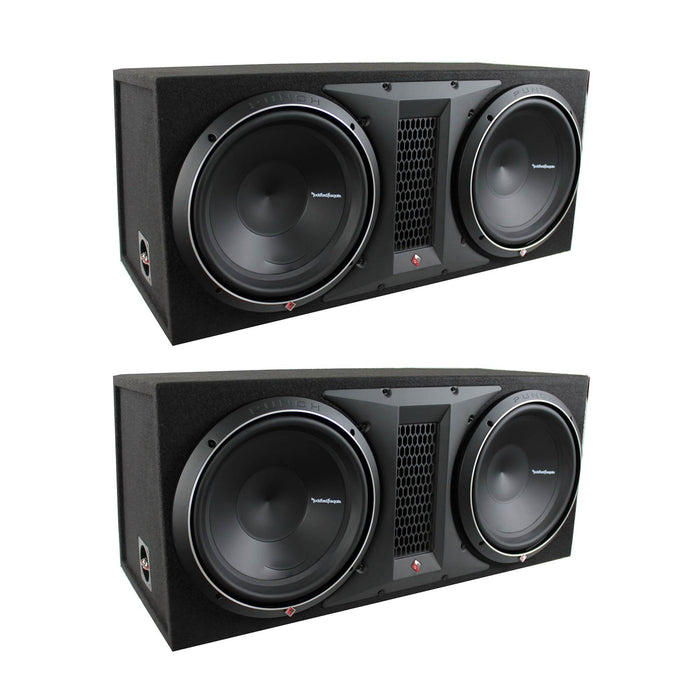 Rockford Fosgate 12" 1600 Watt Dual Loaded Subwoofer Sub Enclosure 2 Pack - 121782