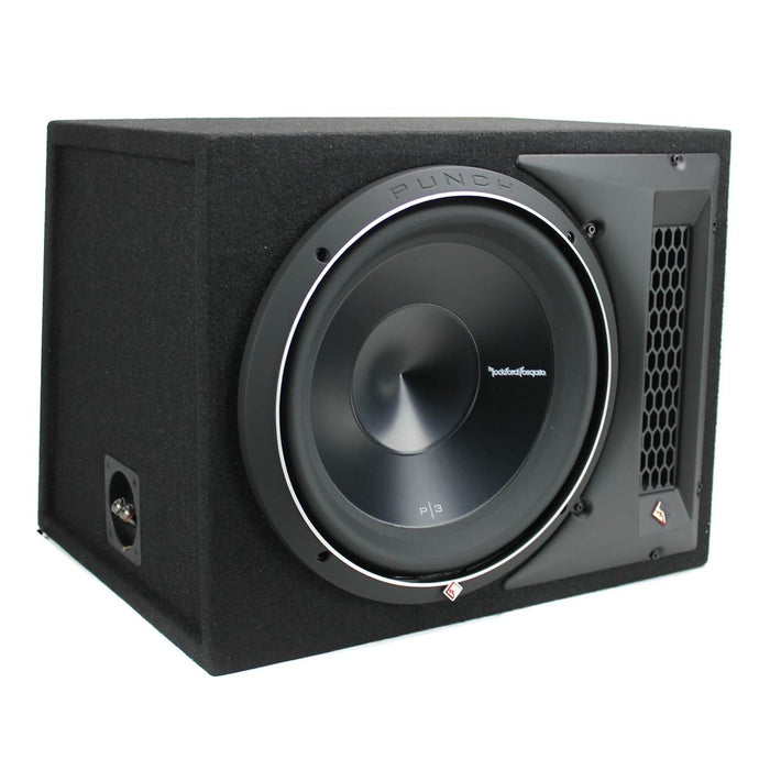 Rockford Fosgate 12" 1200 Watt Single Loaded Subwoofer Sub Enclosure 2 Pack - 122216