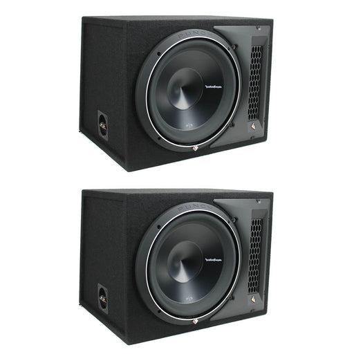 Rockford Fosgate 12" 1200 Watt Single Loaded Subwoofer Sub Enclosure 2 Pack - 122216