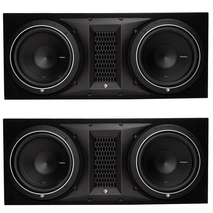 Rockford Fosgate 1000W Punch Dual P1 10 Inch Loaded Subwoofer Enclosure 2 Pack - 122449