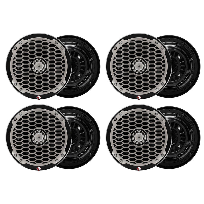 Rockford Fosgate Punch Marine 6.5" 170W 2 Way Outdoor Portable Speakers 8 Pack - 123031