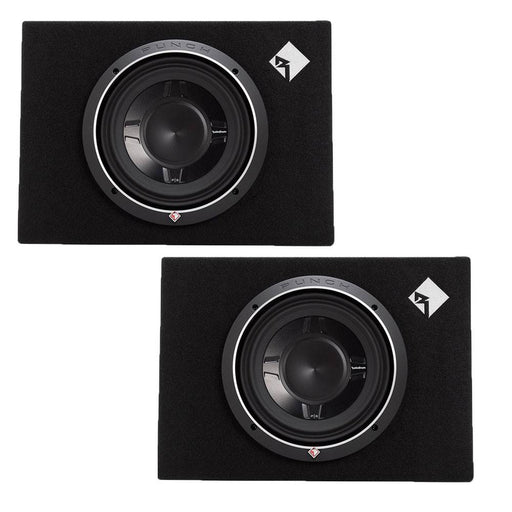 Rockford Fosgate 600W Punch Single 10 Inch Shallow Subwoofer Enclosure 2 Pack - 123446