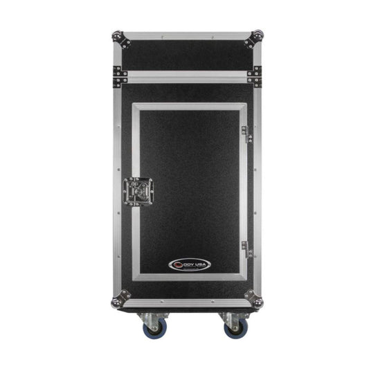 Odyssey FZ1316W 13U Top Slanted 16U Vertical Pro Combo Rack with Casters, Black - 188028