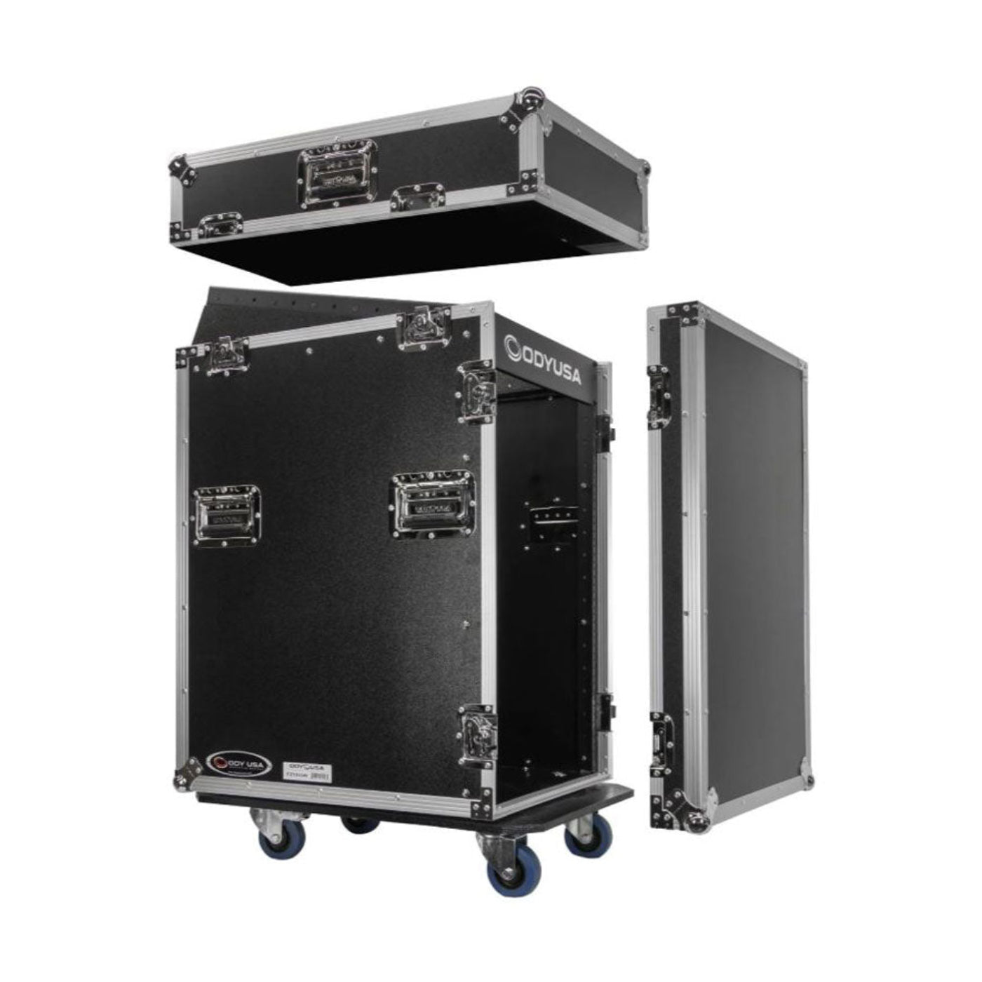 Odyssey FZ1316W 13U Top Slanted 16U Vertical Pro Combo Rack with Casters, Black - 188028